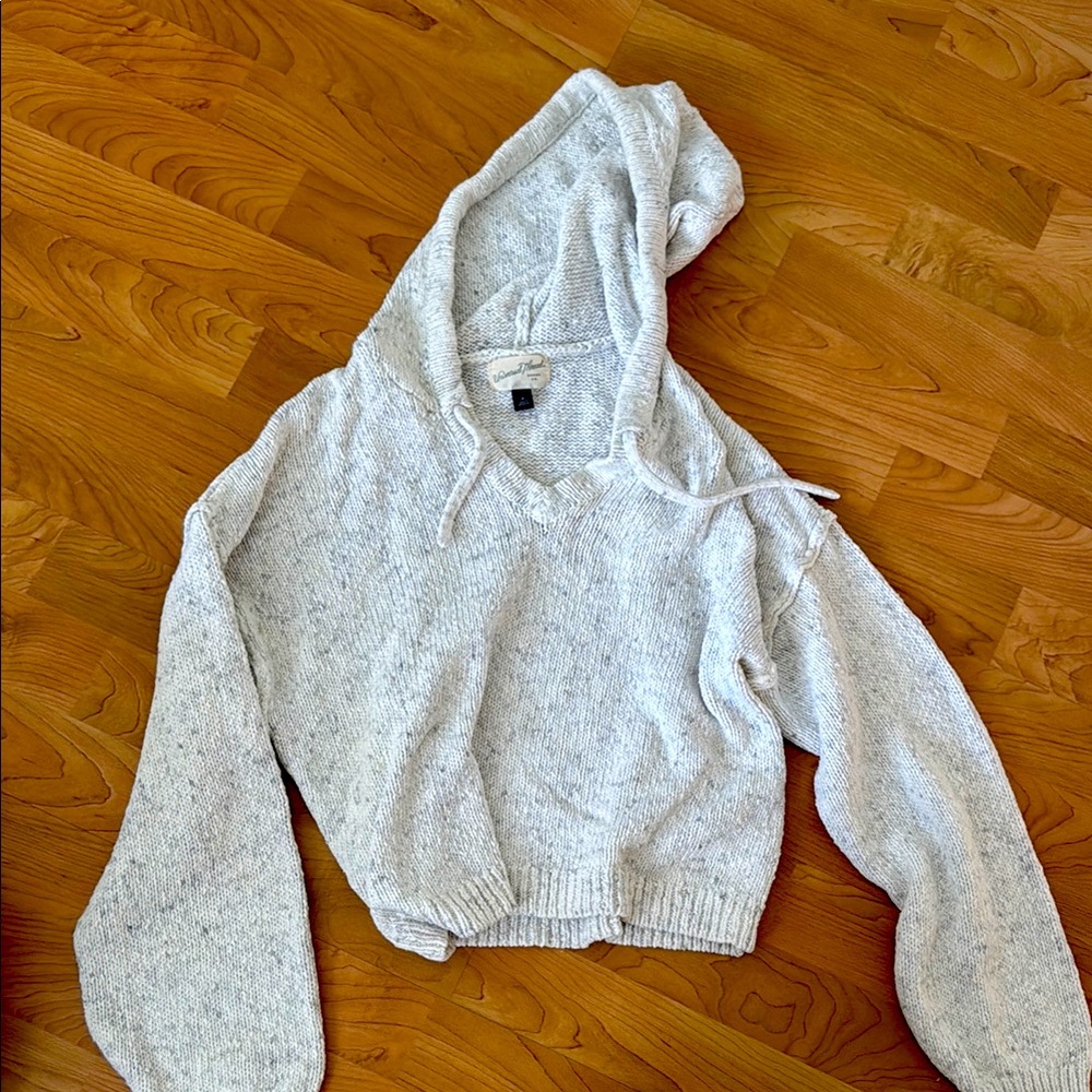 Cozy Gray Hooded Sweater